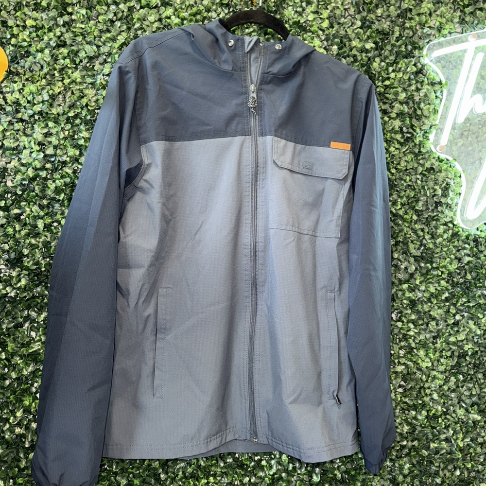 Voyager Mens Wind Jacket Hooded Windbreaker Repells Water Size M